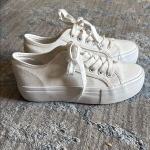 Women's White Platform Sneakers
